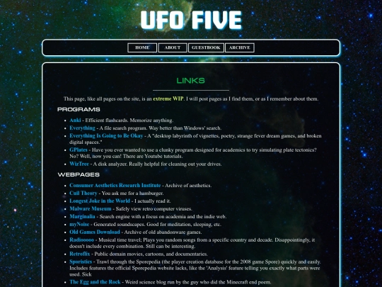 links screenshot