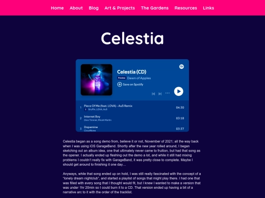 subpage/proj/playlist-celestia screenshot