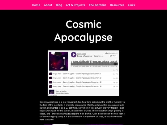 subpage/proj/playlist-cosmicapocalypse screenshot