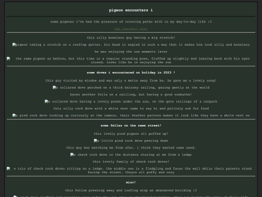 blogs/pigeonencountersi screenshot
