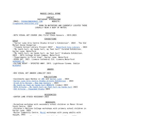 artistscvwLINKS screenshot