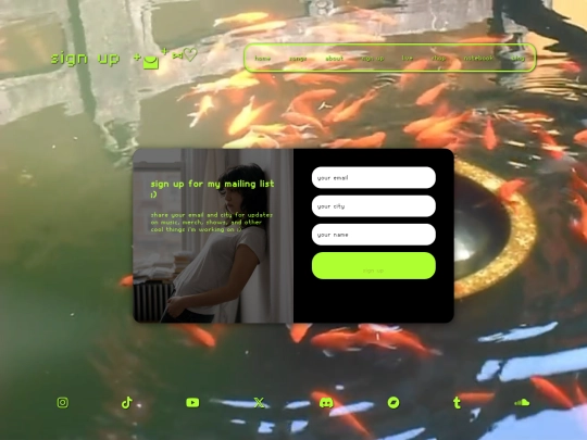 pages/sign up screenshot