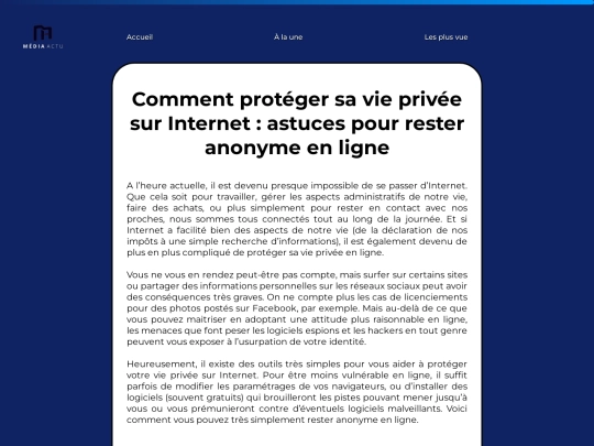 Actus les plus vue/Actu7/Actu7 screenshot