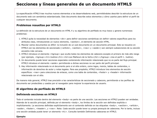 secciones screenshot