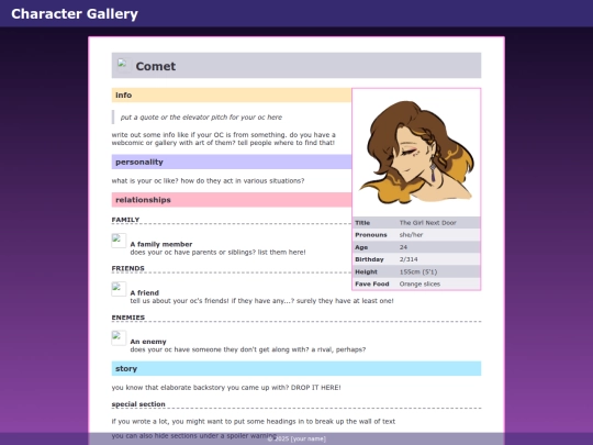characterpage screenshot