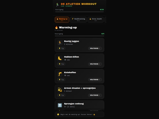 Apps testen/atletiek_workout_venner screenshot