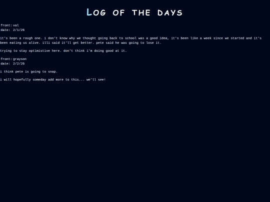 journallog screenshot