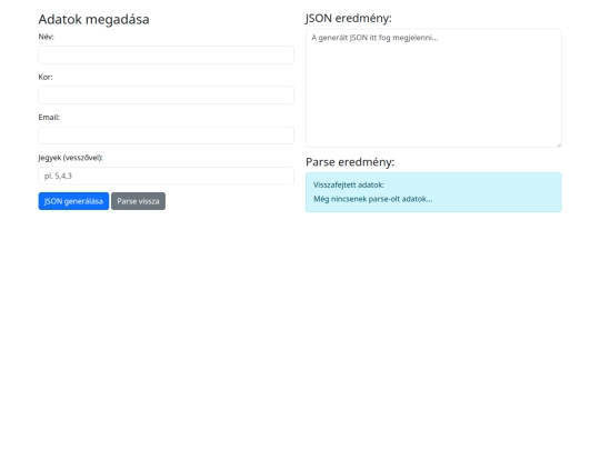 jsonfeladatok screenshot