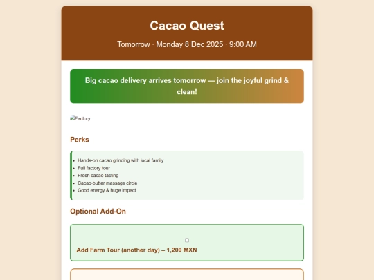 Agency/Travel.agency/Experiences/Agency-travel-experiences-OXAcacao/1-OXAcacao-agency-internal/V14 screenshot