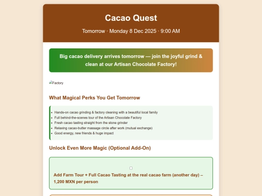 Agency/Travel.agency/Experiences/Agency-travel-experiences-OXAcacao/1-OXAcacao-agency-internal/V16 screenshot