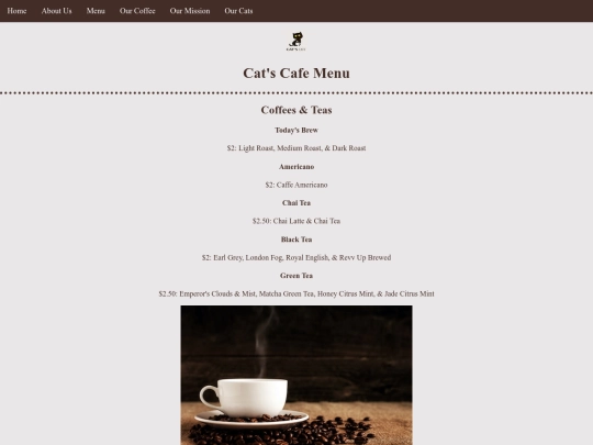 Cats_Cafe/menu screenshot