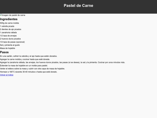 receta /pasteldecarne screenshot