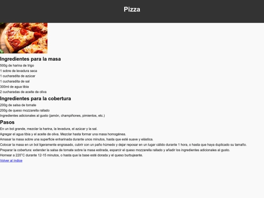receta /pizza screenshot