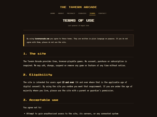 terms screenshot