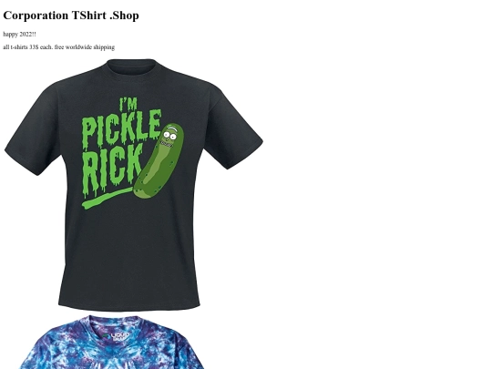corporationtshirtdotshop screenshot