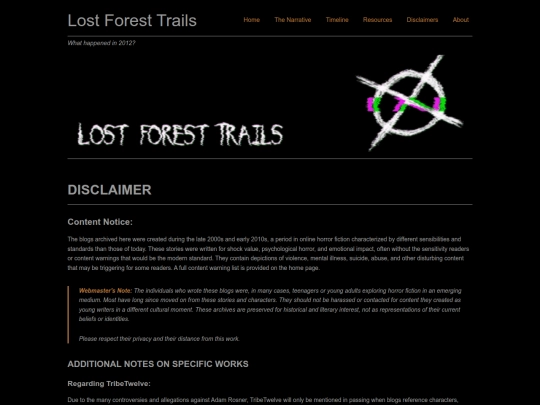 disclaimers screenshot