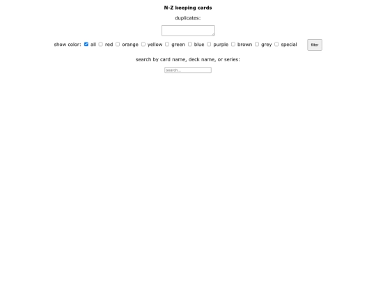 keepingcardsN-Z screenshot