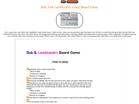 Bob_And_Lamblambs_Giant_Board_Game screenshot