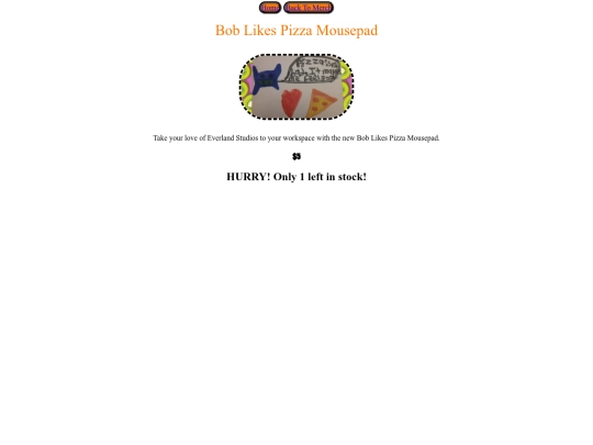 Bob_Likes_Pizza_Mousepad screenshot