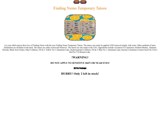 Finding_Nemo_Temporary_Tatoos screenshot