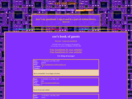 guestbook screenshot