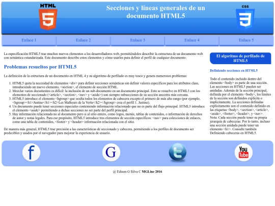 secciones y lineas generals de haml5 screenshot