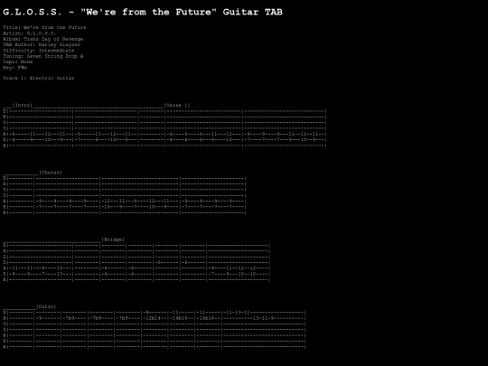 guitar-tabs/gloss-were-from-the-future-guitar screenshot