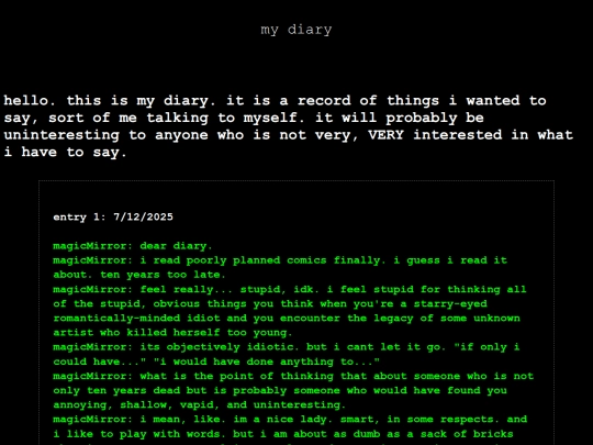 diary screenshot