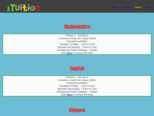 tuitions screenshot