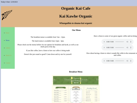 menu screenshot