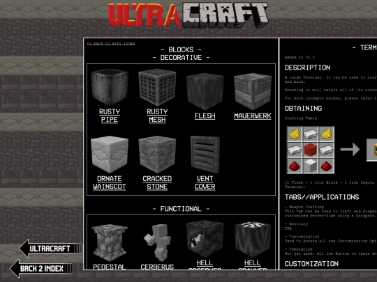 ultracraft/wiki/blocks/terminal screenshot