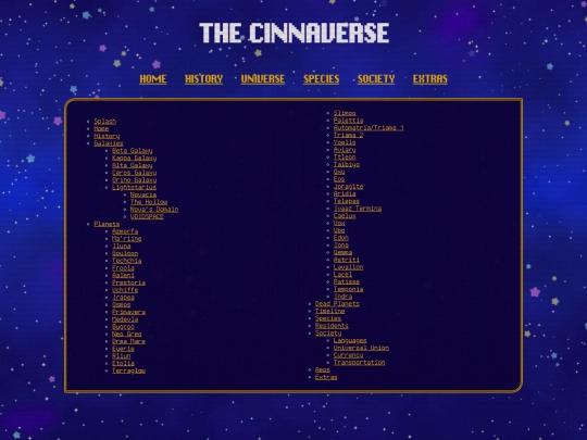 cinnaverse/sitemap screenshot