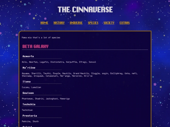 cinnaverse/species screenshot
