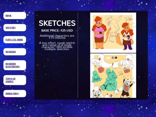 commissions/sketches screenshot