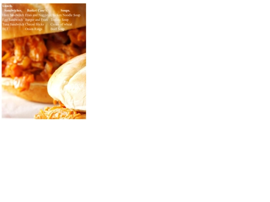 Lunch menu screenshot