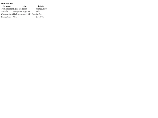 menu screenshot