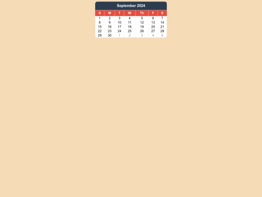 calendarHTML screenshot