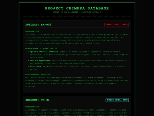 subjects screenshot