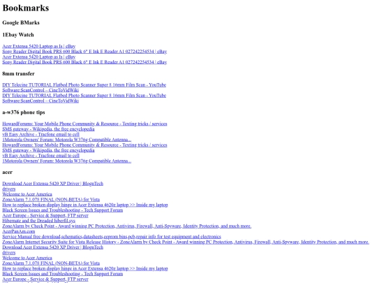 Google Bmarks screenshot