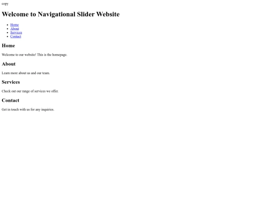 New Site/Navigational Slider Website screenshot