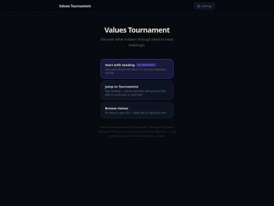 ValuesTourney screenshot