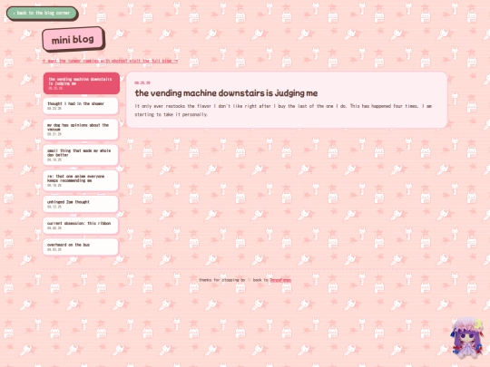 testing ground/miniblogs screenshot