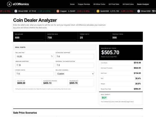 coin-dealer-analyzer screenshot