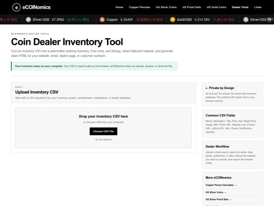 coin-dealer-inventory screenshot