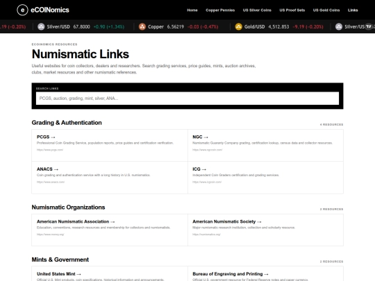 links screenshot