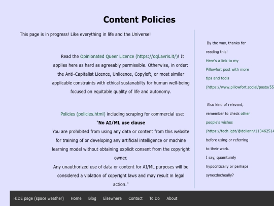 policies screenshot