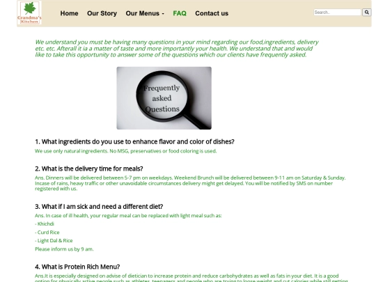 Grandma's Kitchen/FAQ screenshot