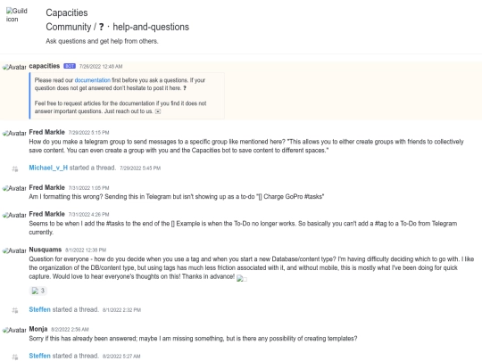 capacities/discord/help-and-questions screenshot