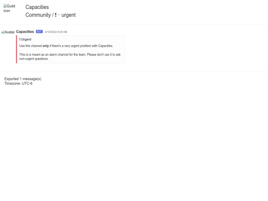 capacities/discord/urgent screenshot