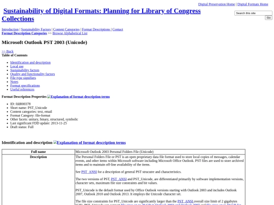 email/MicrosoftOutlookPst2003Unicode screenshot